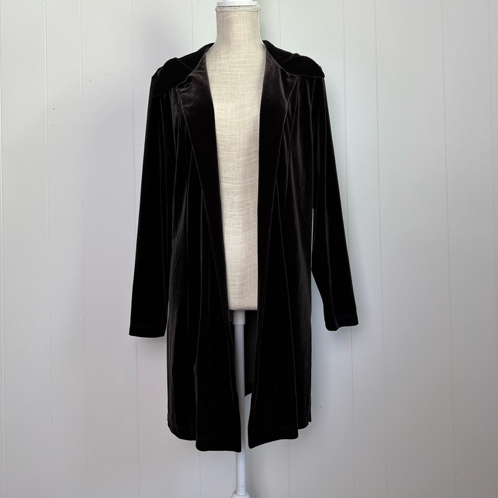Chicos Longline Velvet Duster Cardigan